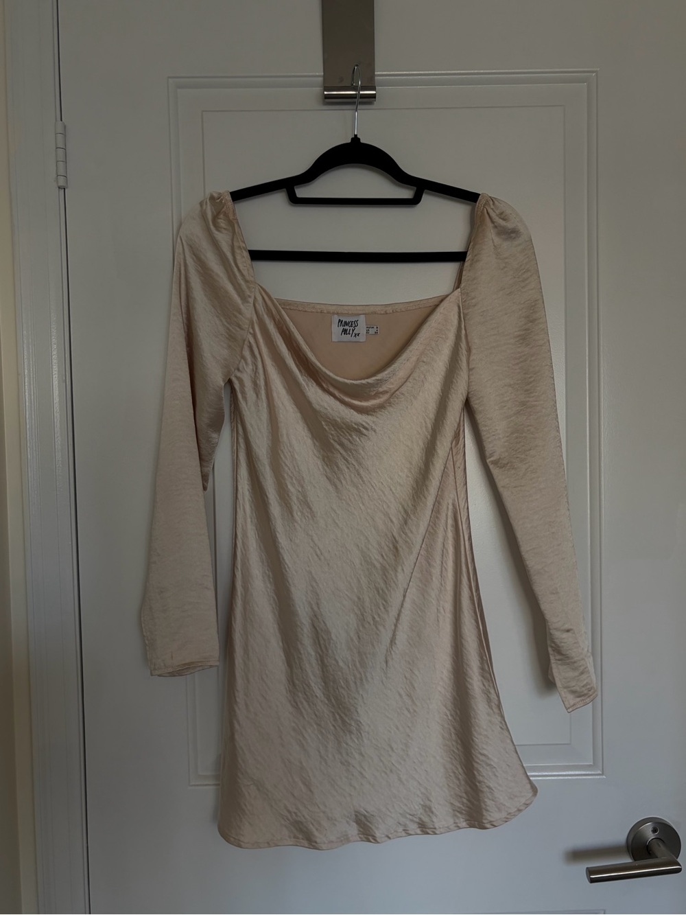Princess Polly Cream Cowl Neck Mini Dress
